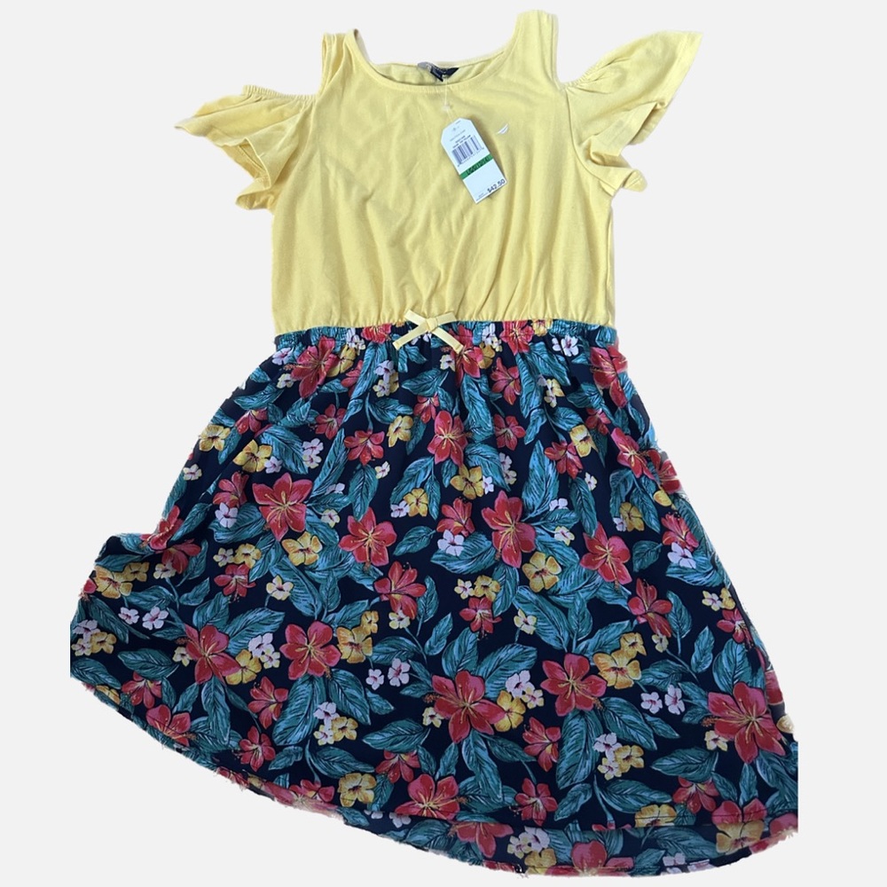 NEW! Nautica Girl L (12/14) Floral Dress